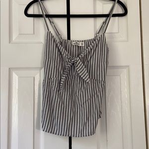 Gray and White Striped Tank Top
